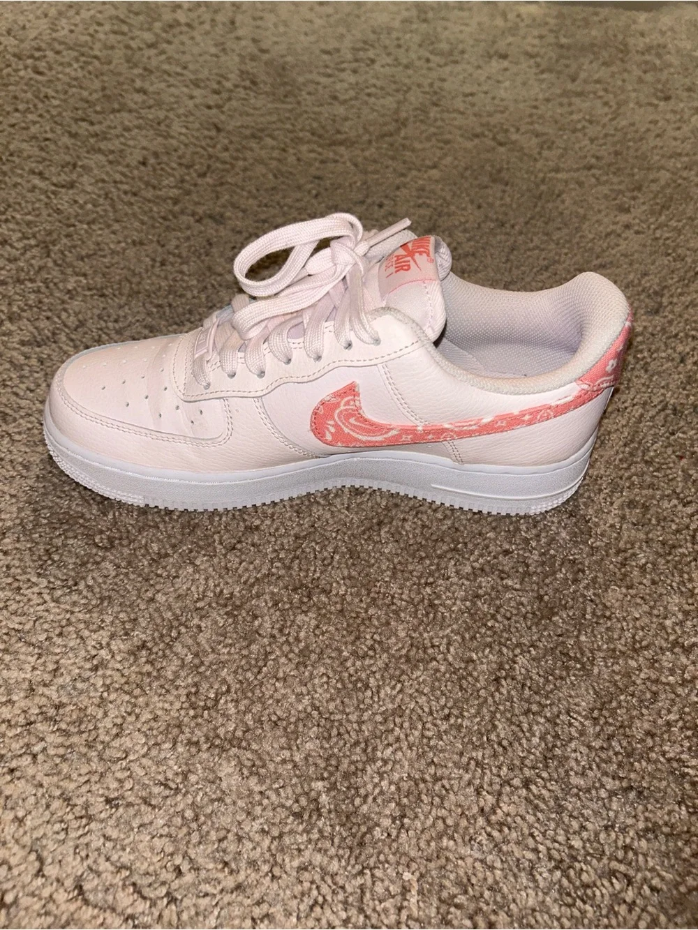 Nike Air Force 1 Low '07 White and Paisley Pink Women’s Size 8